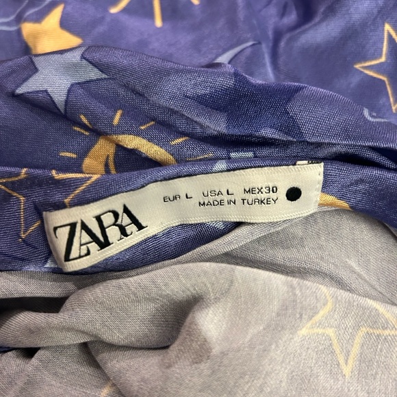 Zara Women's Purple and Blue mini Dress - Astrological -SZ L - Picture 4 of 5